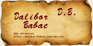 Dalibor Babac vizit kartica
